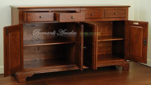 Credenza classica in legno massello di noce 4 ante da 180 cm